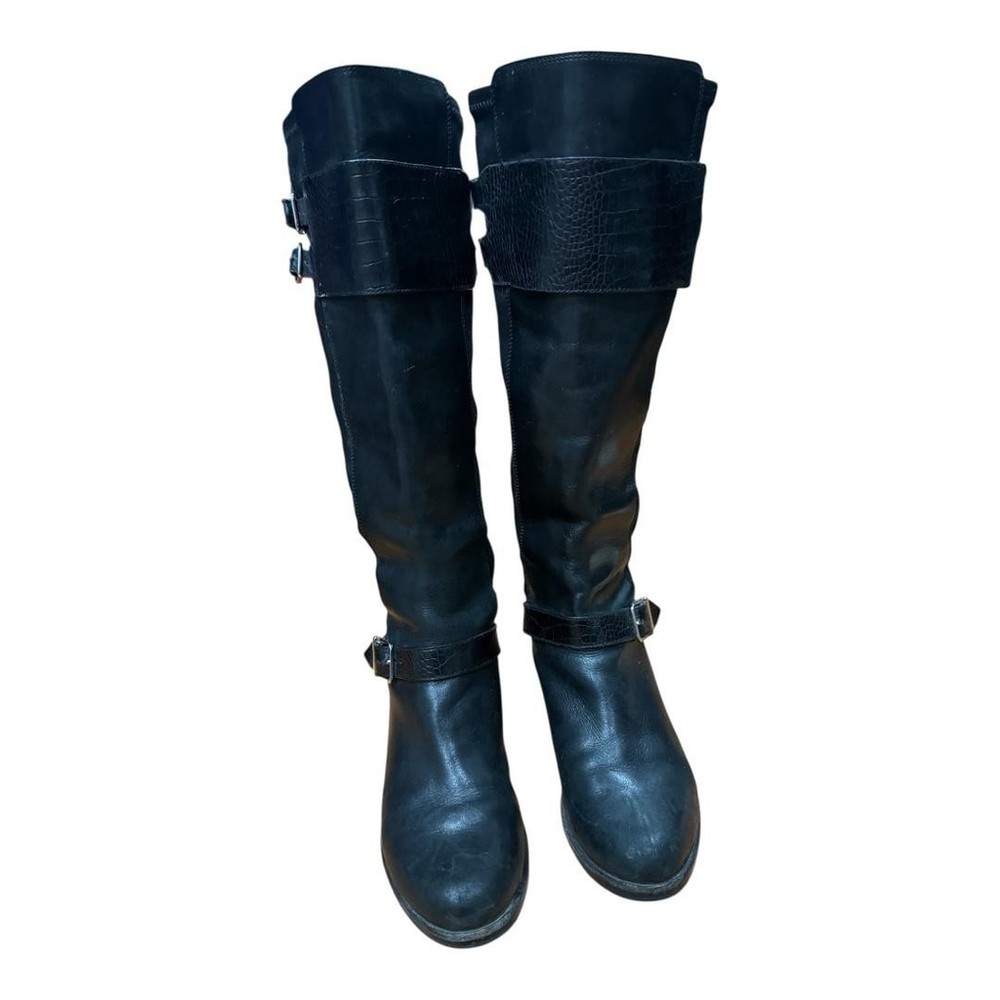 Cole Haan Boots Womens Size 7 B Black Knee High Riding Boots D38289 - Picture 4 of 10